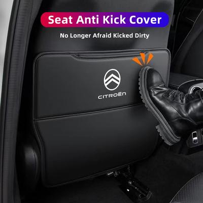AAFI1 Car Back Protection Anti-Kick Pad Rear Seat Storage Bag For Citroen e-C3 e-C4 X C5X C3 C4 Cactus Picasso C-Crosser C6 C1 C2