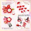 [OTAKUMARKET] Shichi-Go-San Hair Accessory for Girls - Traditional Japanese Flower Tsumami Zaiku with Bell - 4 Styles (A Red)
