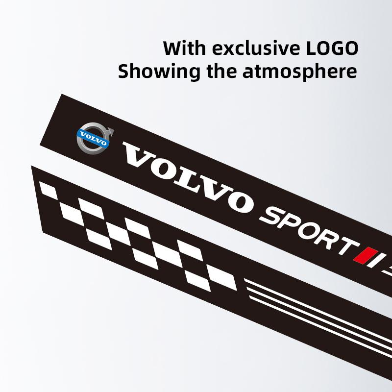 fhsxa1 2Pcs Car Stickers Side PU Sports Decal Stickers Accessories For Volvo Rdesign Polestar AWD V50 S60 XC60 S40 XC40 XC90 V60 S80