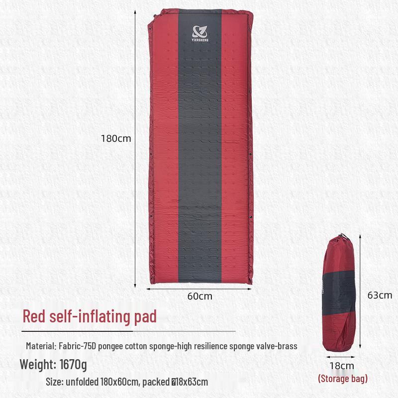 Portable Self-Inflating Camping Mat: Moisture-Proof, Splicable, Inflatable Bed for Tents