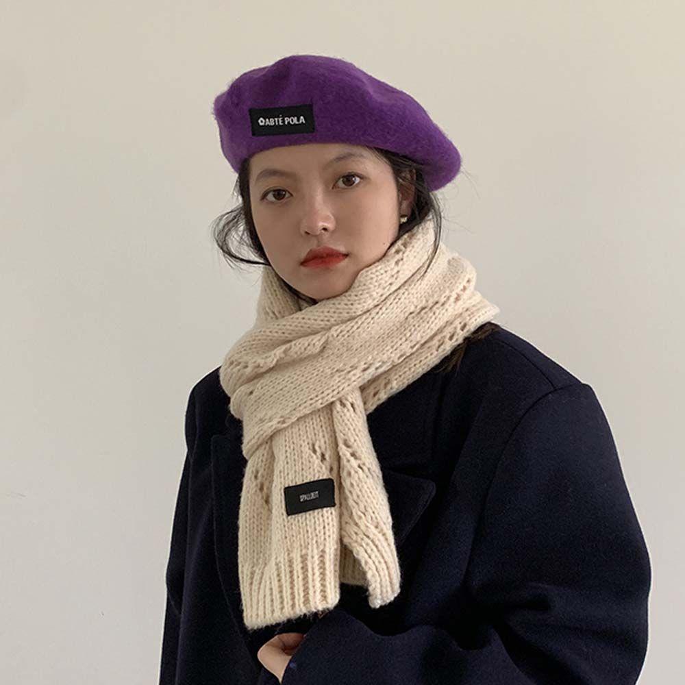 Winter Autumn Imitation Woolen Solid Color Women Berets British Hats Beanie Hat Korean Painter Caps