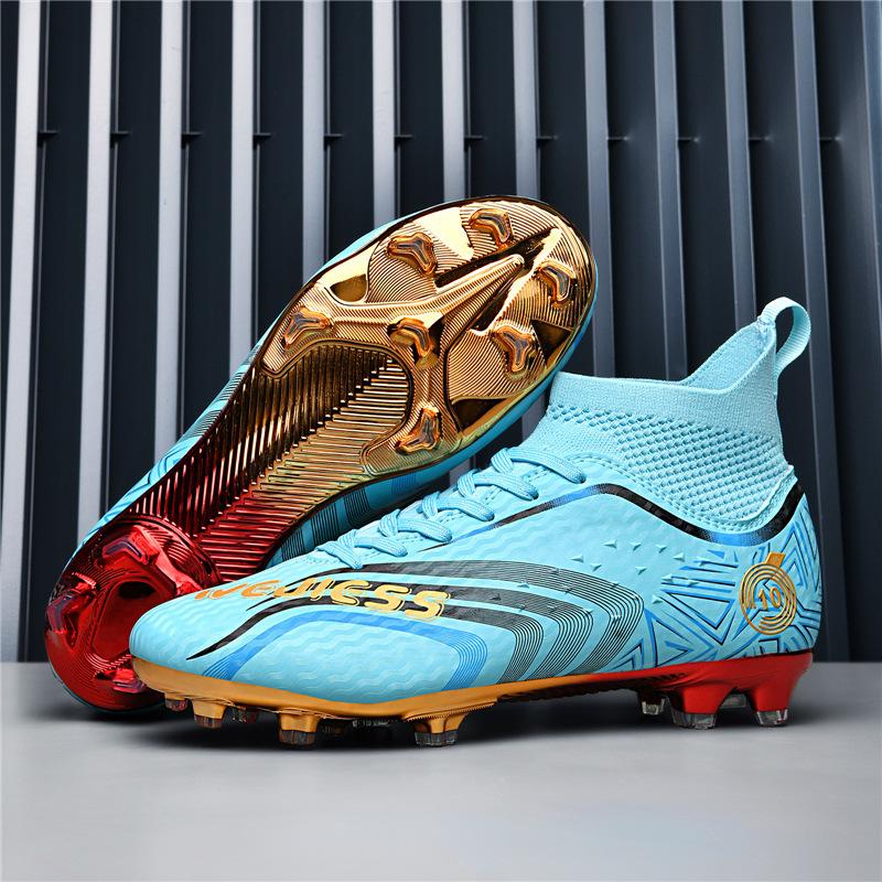 World Cup New Gold-plated Sole Football Shoes Male Students Adult Competition Female Spike Training Shoes Size 33-46.