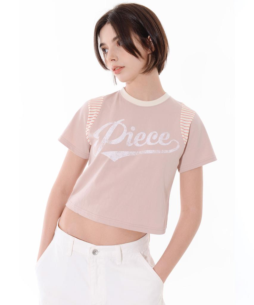 PEACE MAKER Piece Authentic Crop Tee (Pink)