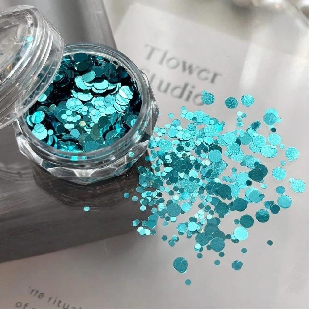

Mini Round Polka Dot Glitter Nail Art Decorations DIY Round Sequined Patchwork Nail Art Salon Use синий