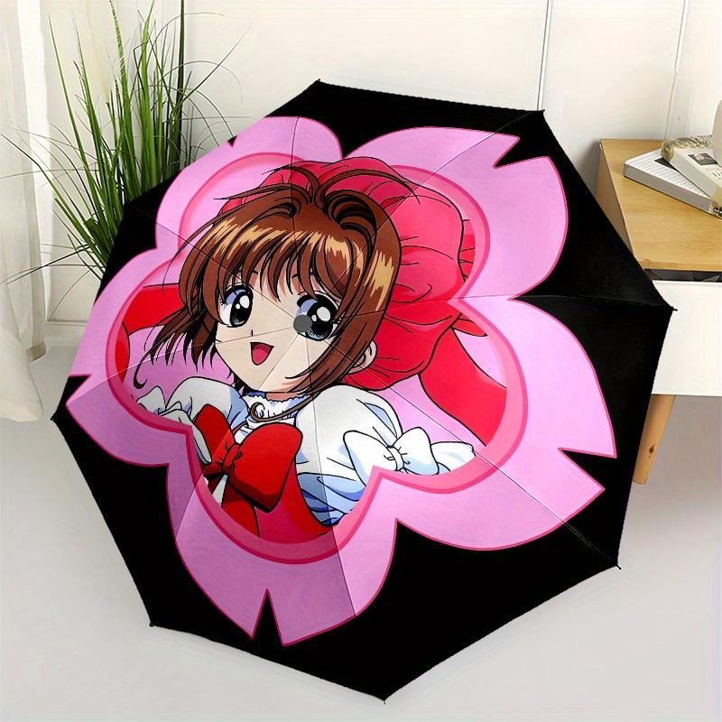 

1pc Cardcaptor Sakura: Clear Card Umbrella with Plastic Handle,Suitable for All Seasons Home Travel Outdoor UmbrellaM1029