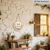 2D Flat 1pc 8X8 Inch Retro Spring Flower Round Metal Wall Decoration-aluminum Retro Pendant, Suitable for Indoor and Outdoor Decoration, Such As