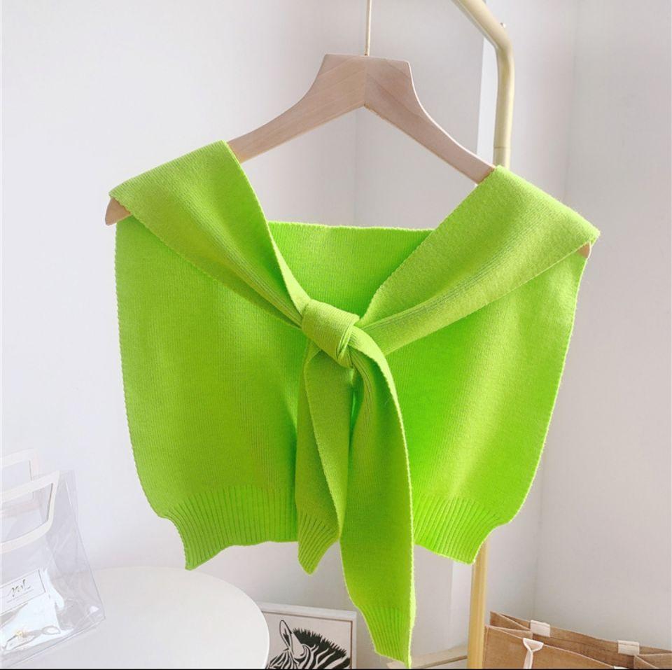 Shawl White Fake Collar Women Detachable Collars Warm Stripe Shoulder Wrap Knit False Collar Scarf Neckline Neckband Faux Col