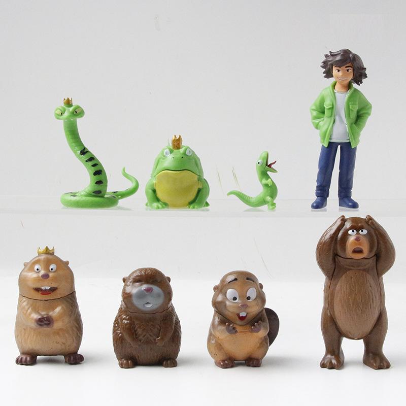 8Pcs/Set Anime Hoppers Beaver Transformation Plan Action Figures Plaything Beaver Collectible Pvc Model Doll Toys Fans Birthday Gifts