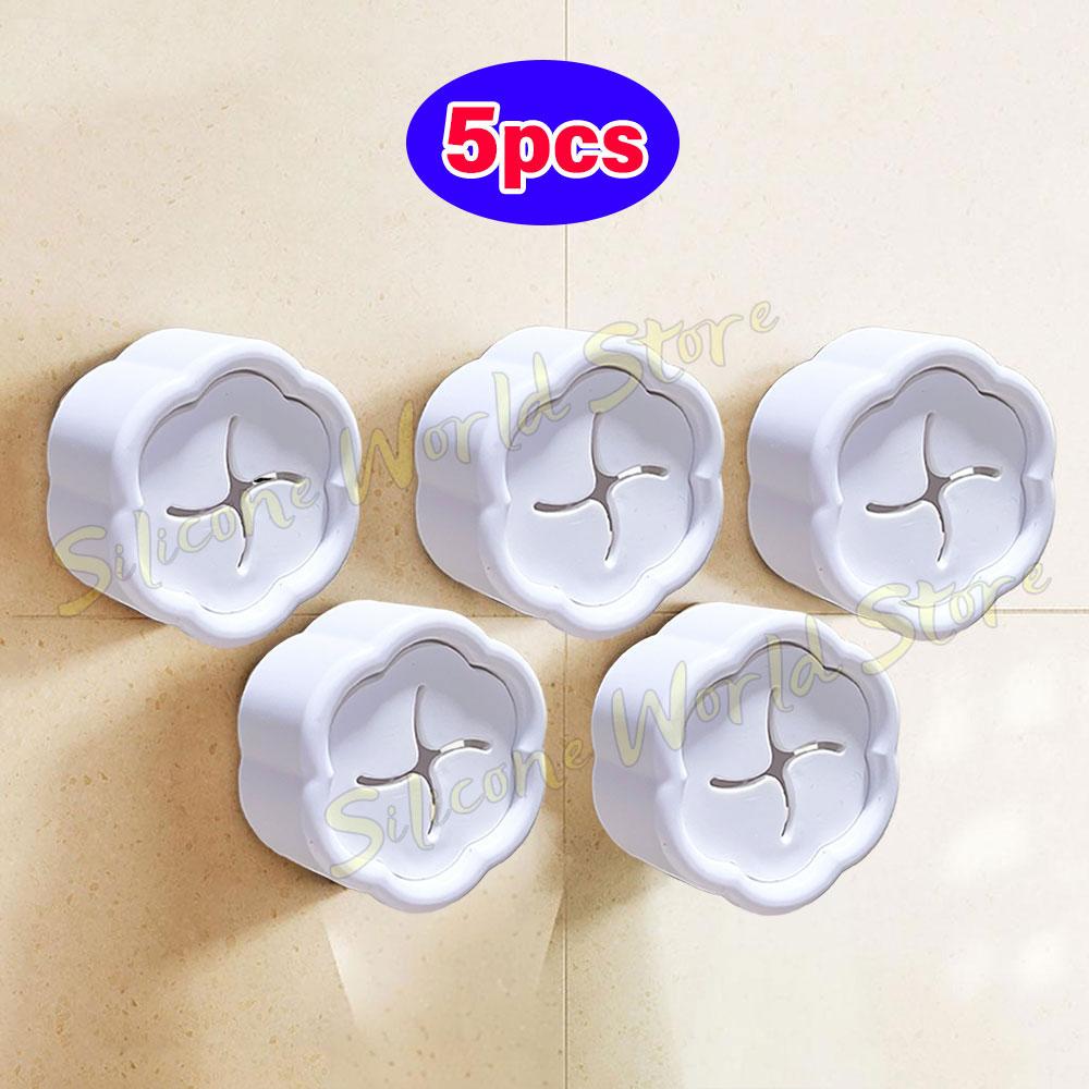 SW 5/3PCS Non Punching Towel Storage Clip Gloves Dishcloth Rack Kitchen Bathroom Self-adhesive Hook Hole Clips Wall Hanging Plug