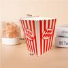 Striped Food-Grade Cardboard Folding Box for Popcorn, Fries, and Chicken