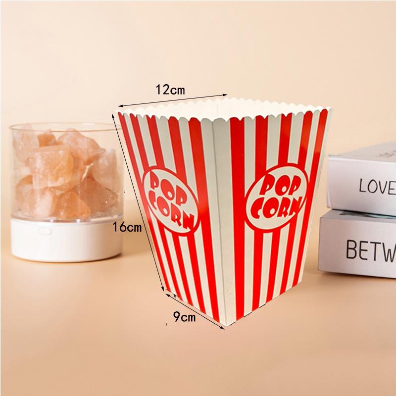 Striped Food-Grade Cardboard Folding Box for Popcorn, Fries, and Chicken