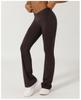 V-Waist Nude Feel Wide-Leg Yoga Pants - Women's Casual Peach Butt Flare