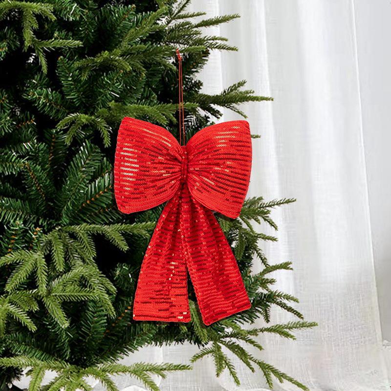 Festival Sequin Bow Christmas Tree Ornament Props