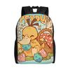 Personalized P-Psyducks Backpack Men Women Casual Bookbag for College School Manga Bags