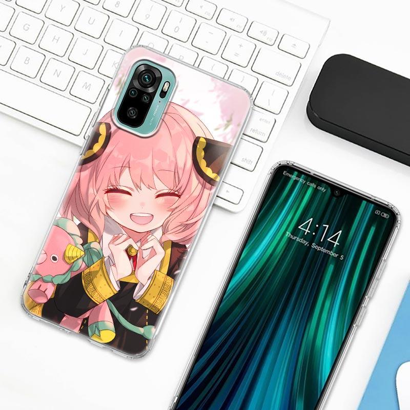 Spy X Family Anya Forger Anime Phone Case For Xiaomi Redmi Note 9s 8 11 7 9 10 Pro 10s 11s 8Pro K40 Clear Cover Cute  Girl Cases