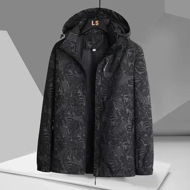 

Мужская модная камуфляжная куртка Slim Fit - повседневная спортивная ветровка осень/зима 5XL чёрный