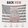 Funnypinkhairyuji I-Itadorianime Cat Tapestry Flat Printblackandwhite Americanflagwallhanging Aesthetic Room Decor For Dorm Gift