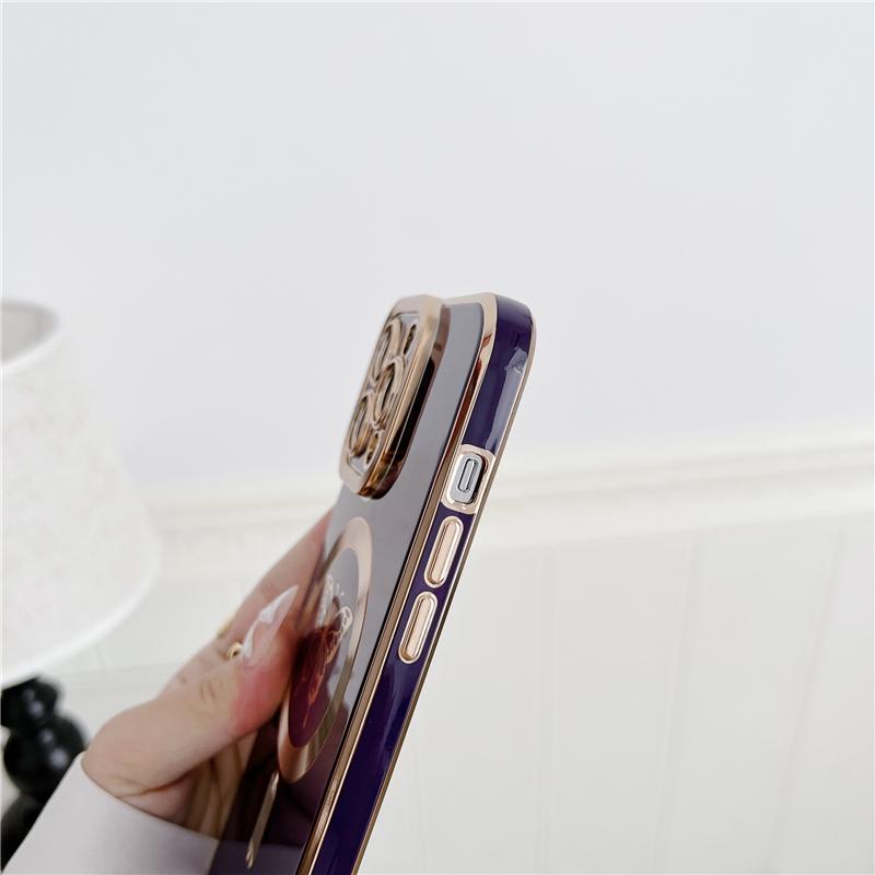 Pour iPhone 16 Pro Max Luxe Magsafe Magnétique Placage Papillon Coque de Téléphone Pour iPhone 11 12 13 14 15 16 Plus Couverture Protectrice
