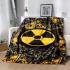 1pc Radiation Symbol Printing Lightweight Flannel Blanket, Comfortable and Warm Blanket, for Camping Sofa Bed and Couch Office, Gift