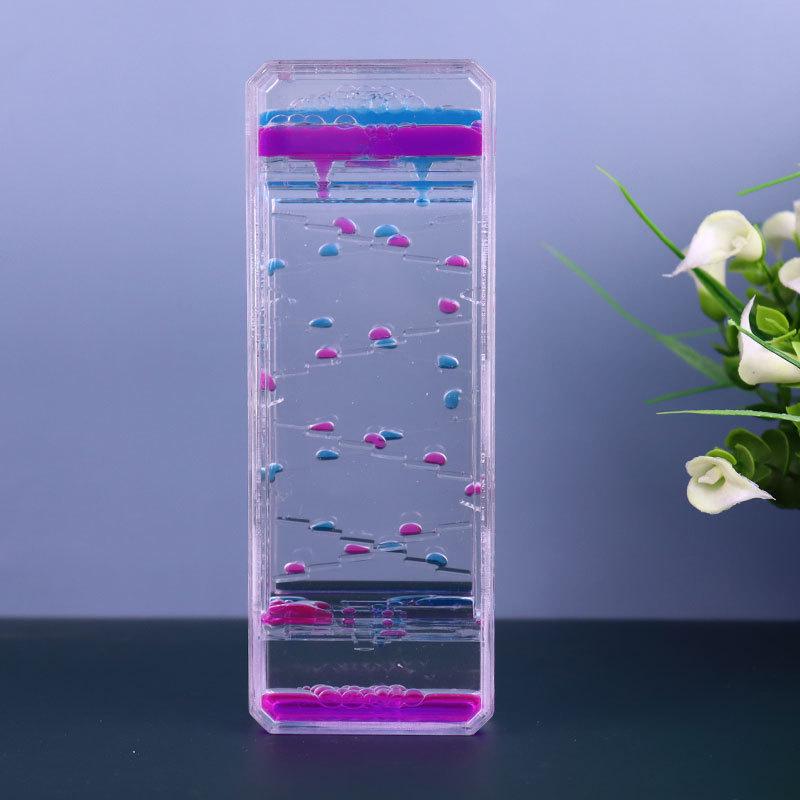 Internet Celebrity Stress Relief Hourglass: Oil Slide Water Drop Acrylic Ornament for Students, Perfect Small Gift