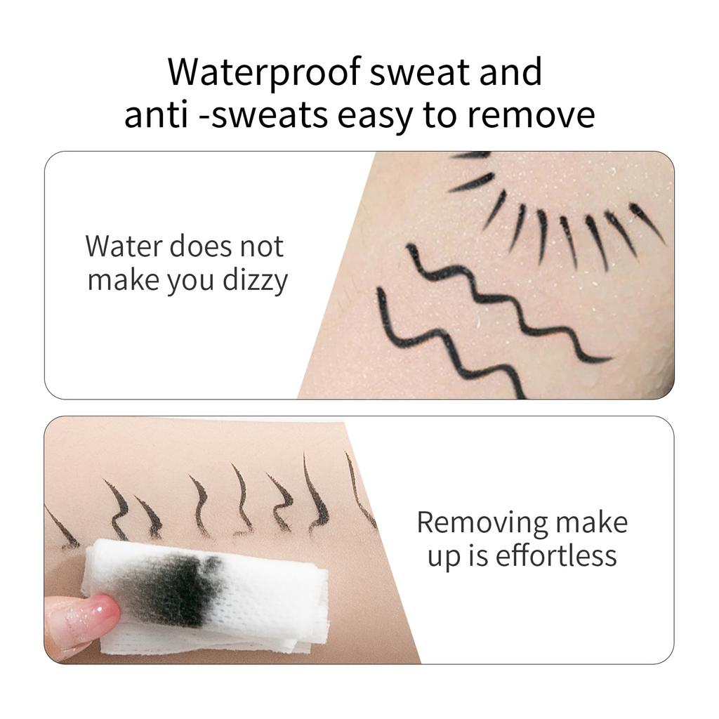 Snabbtorkande eyeliner Vattentät och svettsäker Ultrafin Långvarig nybörjare som inte kladdrar Snabbtorkande flytande eyelinerpenna