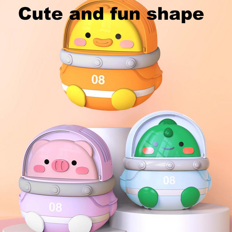 

Small Portable Hangable Neck Fan Cartoon Astronaut Animal Bladeless Fan 3 Speed Rechargeable Personal Cooling Fan For Boys Girls рожевий