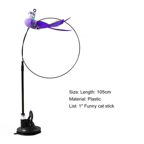 Cat Teaser Toy Suction Cup Base Exercise Training Interactive Toy Funny Cat Toy Pet Stick Toy for Kitten