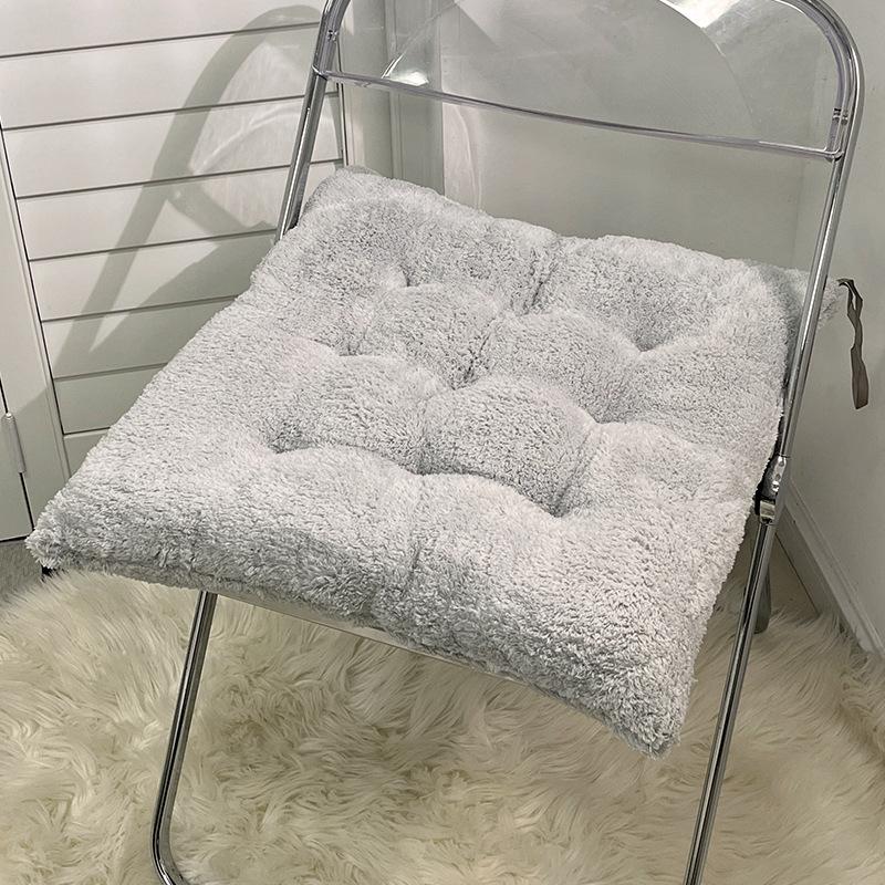 

2Pcs Minimalist Plush Seat Cushion Solid Color Thickened Cushion Non-Sag for Office Student Classroom Autumn Winter Long Sitting 36x36cm 2pcs
