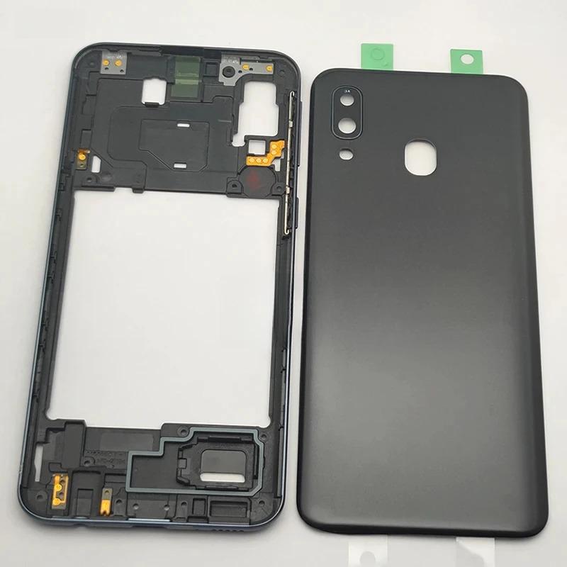 phone housing For Samsung Galaxy A40 2019 A405 SM-A405F A405DS Housing Middle Frame Back Rear  Cover Camera Lens Parts