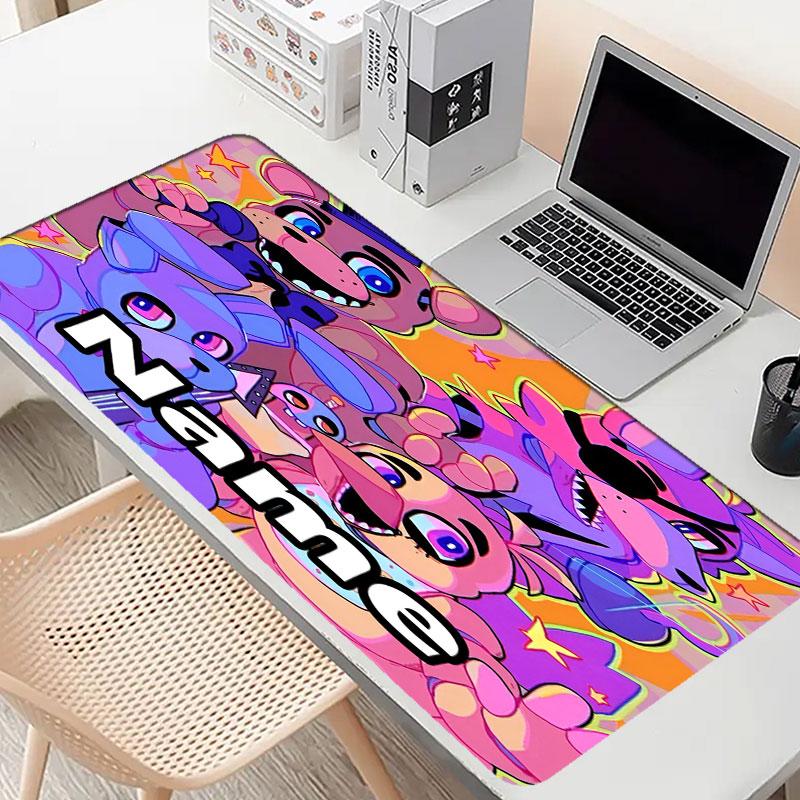 Custom Name Personalized Five Nights at Freddy's Pattern Mousepad, Laptop PC Desk Mat, Decorative Desk Mat for Home Keyboard Pad Gift
