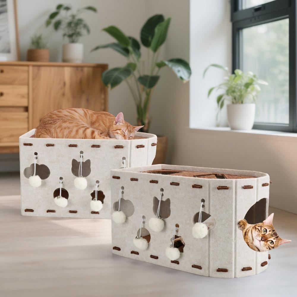 Felt Cat Bed All-in-one Cat Castle House Japanese Style Cat House  Four Seasons