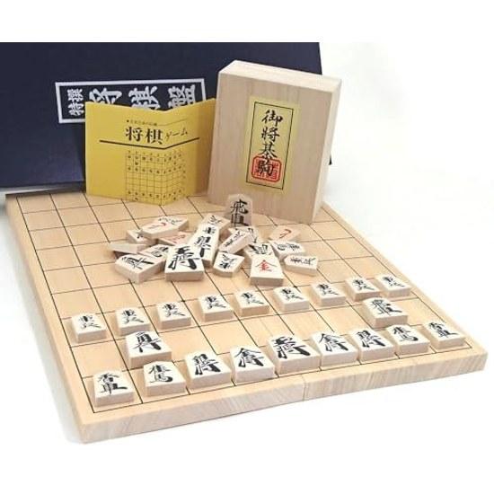 Wooden Shogi Board Set Fragrant Bright Color Hinoki 4-kyu Folding Quality Push Pieces