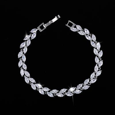 Direct Sales, Korean Hand Jewelry, Small Leaf Aaa Zircon Bracelet, Jewelry, Women'S