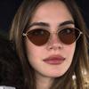 Vintage metal cat eye sunglasses women's YK millennial wind dopamine red round face sunglasses UV protection