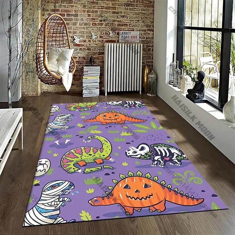 Cartoon Dinosaur Tyrannosaurus Cartoon Pattern Living Bedroom Carpet Bedside Floor Mat 15 Size Kid's Room Cloakroom Play Mat