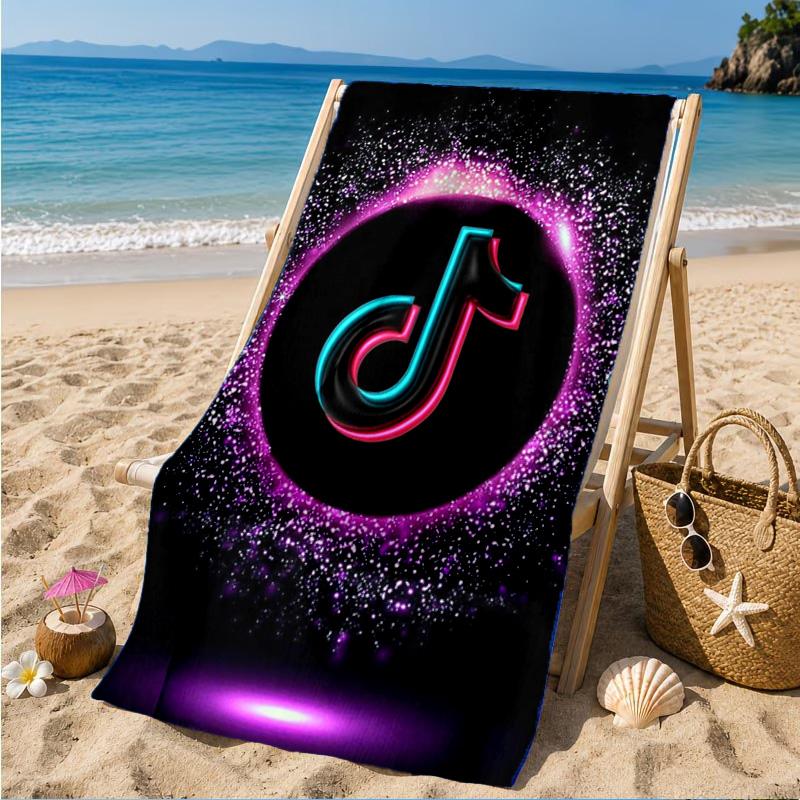 Tiktok Logo Design Beach Towel, Quick-drying, Easy To Care For, Suitable for Both Fitness and Beach Vacations,Sports Essential