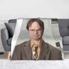 Dwight Schrute Collage Blanket Fleece Autumn/Winter The Office Rainn Wilson Warm Throw Blanket for Sofa Outdoor Rug Piece