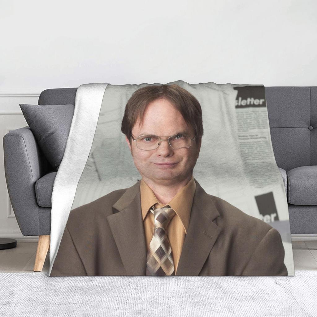 Dwight Schrute Collage Blanket Fleece Autumn/Winter The Office Rainn Wilson Warm Throw Blanket for Sofa Outdoor Rug Piece