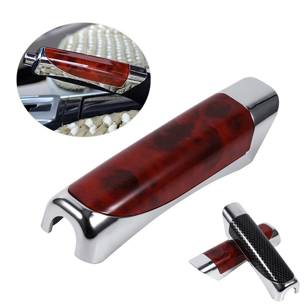 Universal Car Hand Brake Cover Carbon Fiber Wood Color Protector Handbrake Grips Interior Decor 3 Styles