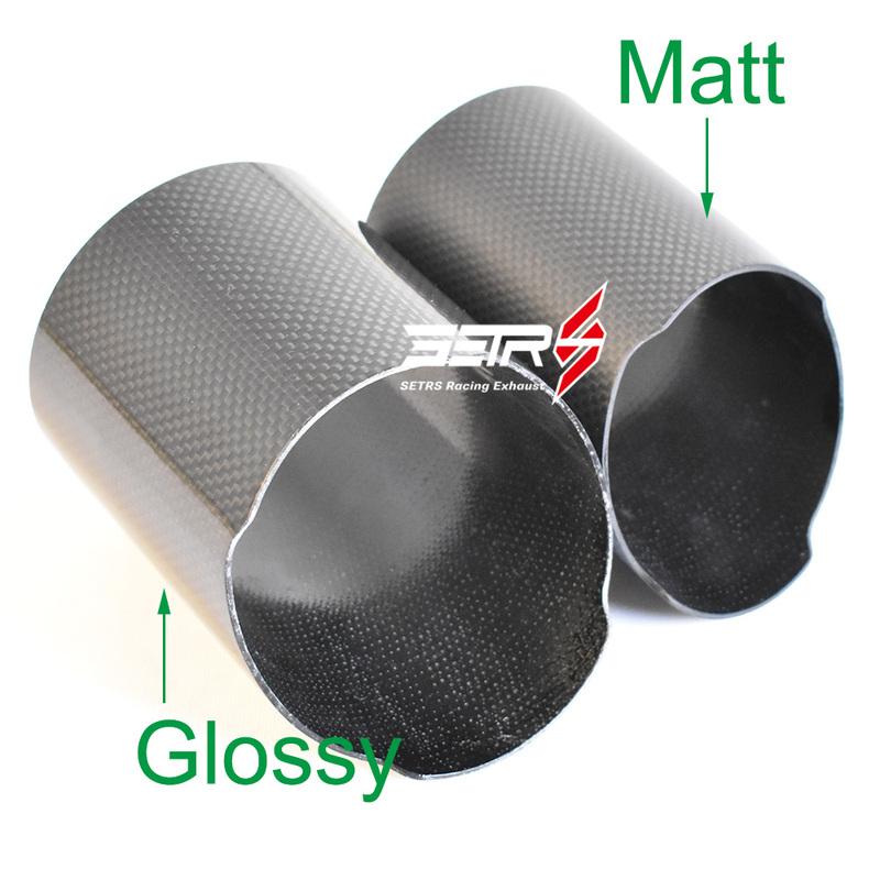 1PC Car Universal Straight Flange Carbon Fiber Exhaust Tip Cover Exhaust Muffler Pipe Tip case Exhaust Tip carbon fiber housing 76mm matt