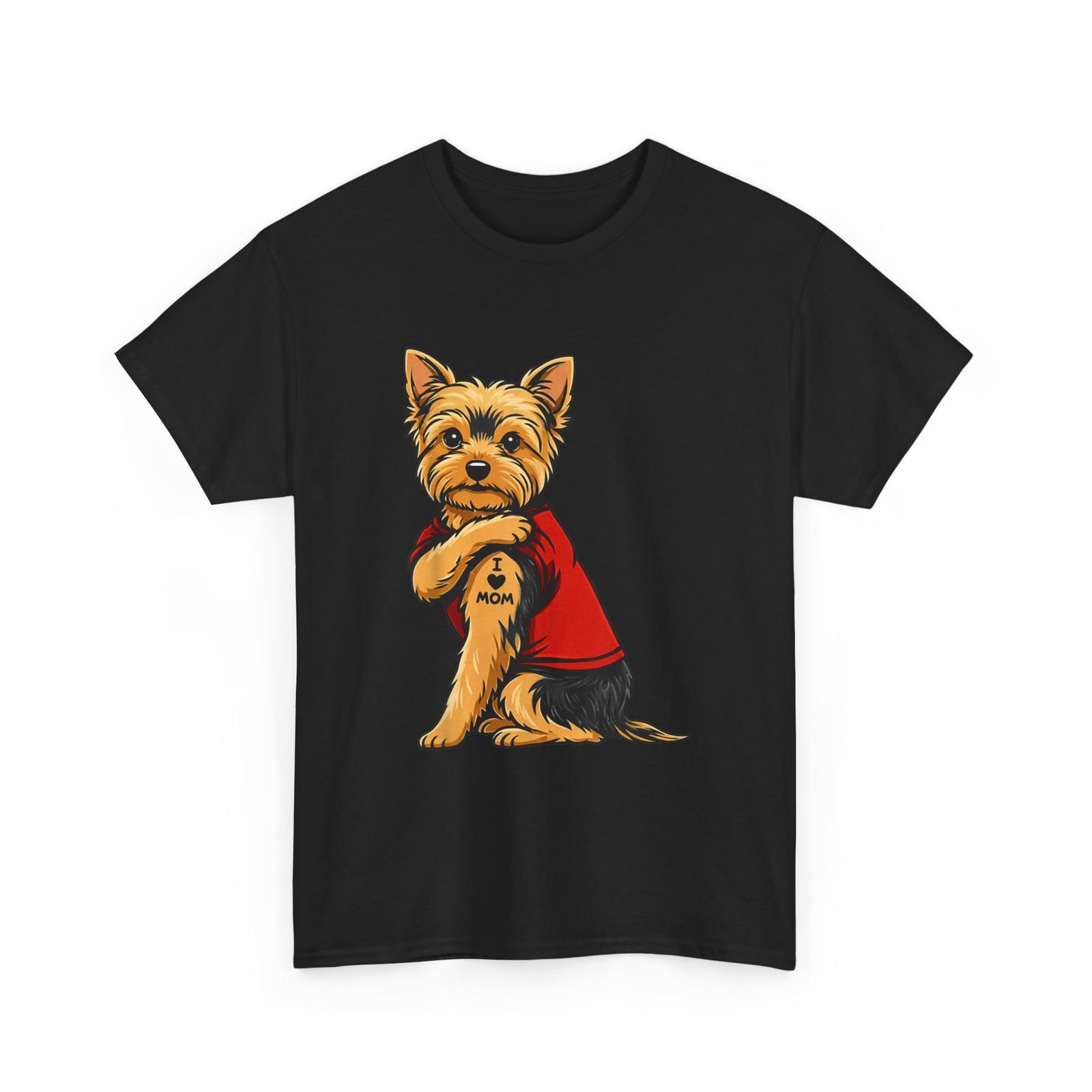 Yorkie Dog Shirt, Yorkshire I Love Mom Dogs Lovers T-Shirt XXL