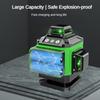 8/12/16 Line Green Laser Level High Precision Infrared Automatic Leveling Instrument Waterproof  Multifunction Measuring Tool Green