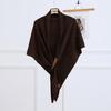 Korean Style Versatile Wool Blend Sequin Knit Shawl - Shiny Triangle Scarf for Women