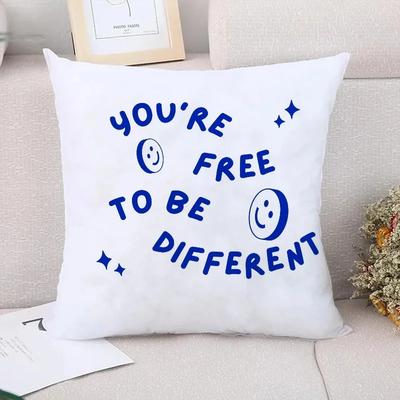Federa Cuscino con Stampa Lettere Blu Cuscini Decorativi per Divano Copricuscini Federe x Federe Cuscino Peluche Corto Letto