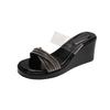 Thick-soled heightening outer slippers women's summer new muffin sandals fairy style high-heeled women's sandals