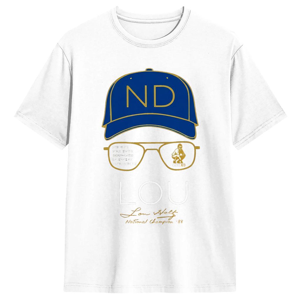 Lou Holtz ND TShirts for Unisex Funny Cotton Tees Round Neck Short Sleeve T Shirt 4XL 5XL 6XL Clothing