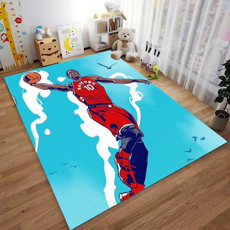 Basketball Player Jump Shot Rug Suitable for Use As an Anti-slip Game Mat for Living Room and Bedroom Sofas