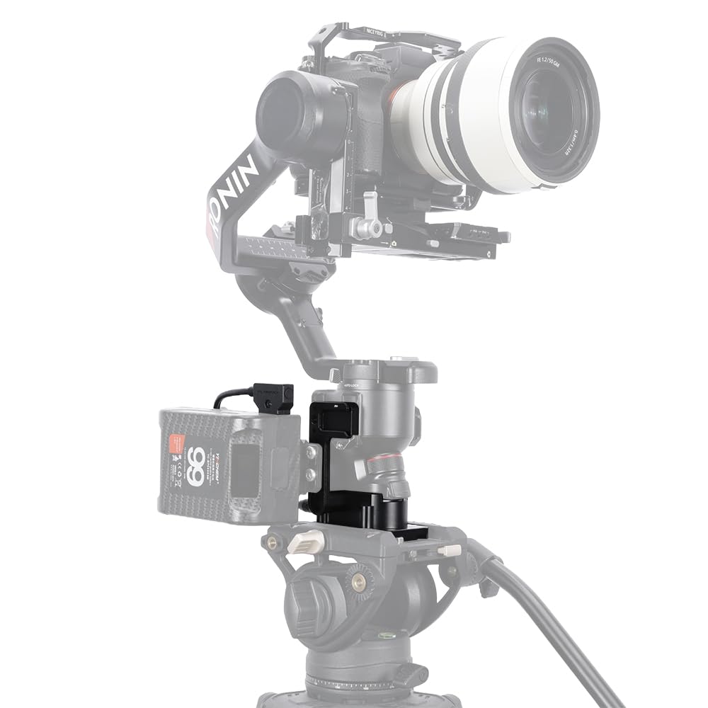 NICEYRIG Gimbal Manfrotto Standard Power Supply Plate Compatible with DJI RS 3 4 Pro Aluminum Alloy Power Base External Power Conversion Power Supply
