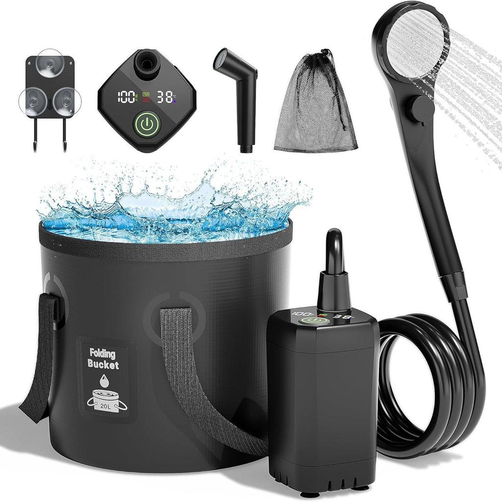 Portable Self-Priming Outdoor Shower Pump with Shower Head for Dorms and Rural Homes