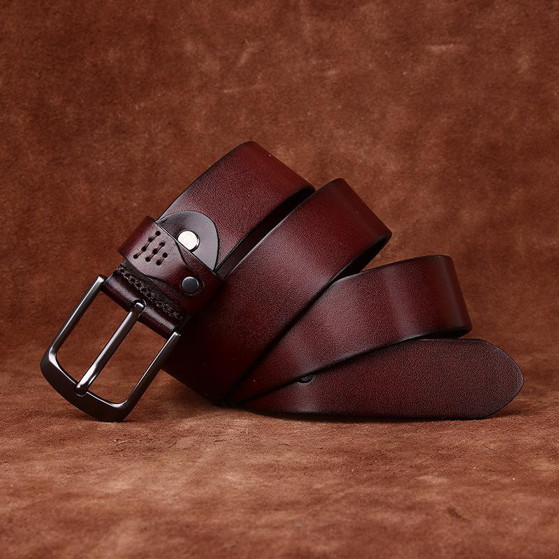 Simple, Fashionable And Versatile Trend Italian First-Layer Cowhide Belt Men'S Genuine Leather Casual Jeans Men'S Belt
